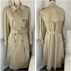 London Fog Maincoats Classic Midi Length Belted Trench Coat Tan 18 Regular